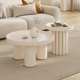 Pillar Side Table Fluted Drum Round Table