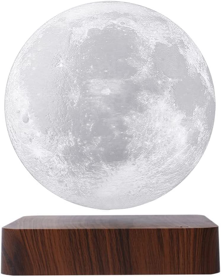 3D Floating Moon Lamp Black Base Home Magical Gravity Decoration