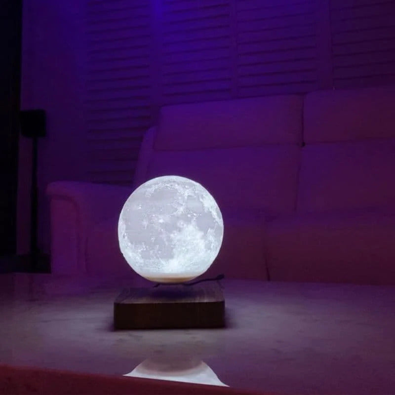 3D Floating Moon Lamp Black Base Home Magical Gravity Decoration