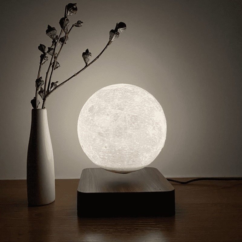 3D Floating Moon Lamp Black Base Home Magical Gravity Decoration