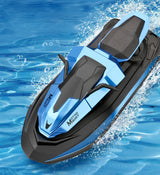 Racing Boat Remote Control Jetsky Water 2.4G Speed Motor Boat Toy (Blue)