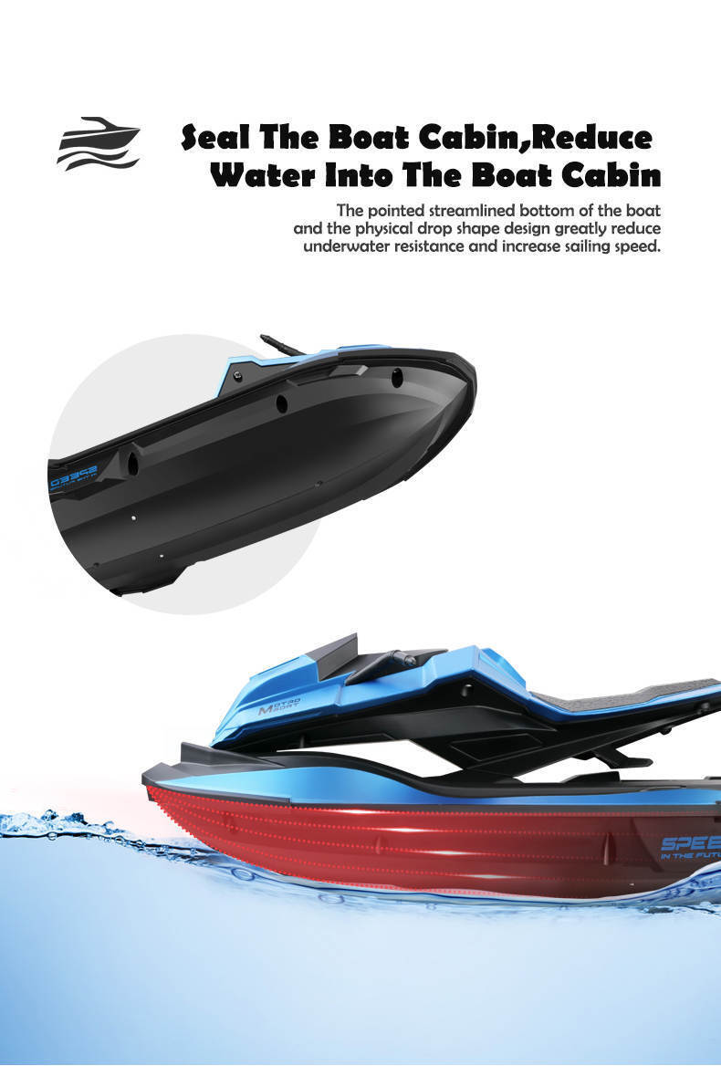 Racing Boat Remote Control Jetsky Water 2.4G Speed Motor Boat Toy (Blue)