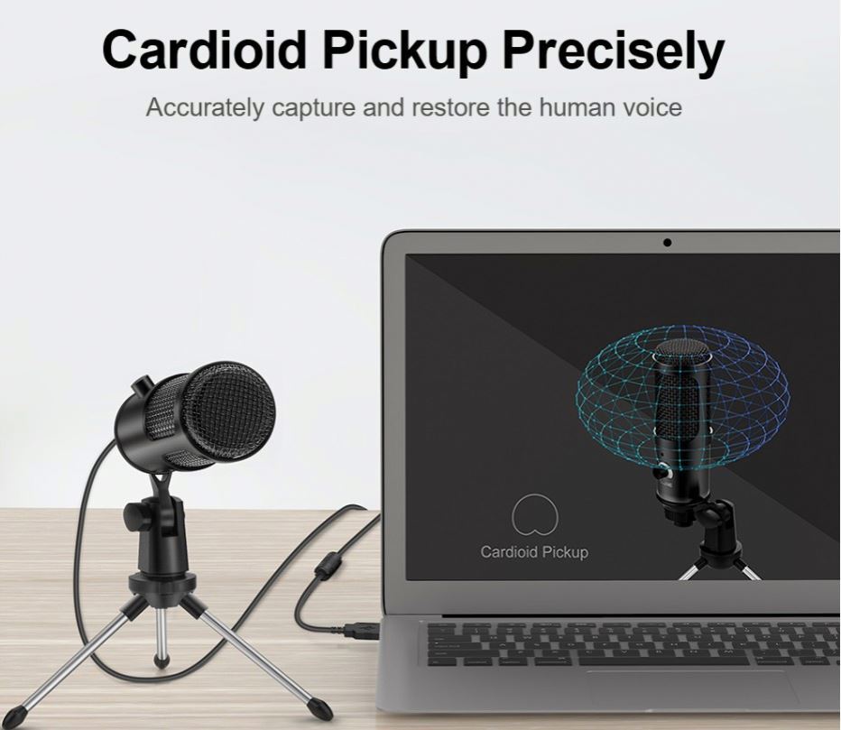 USB Microphone Condenser Noise Cancelling Cardioid Pickup Podcast Voice Recording Over Microphone