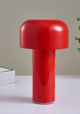 Cordless Mushroom Table Lamp LED Portable Wireless Night Light (Red)