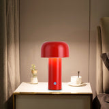 Cordless Mushroom Table Lamp LED Portable Wireless Night Light (Red)