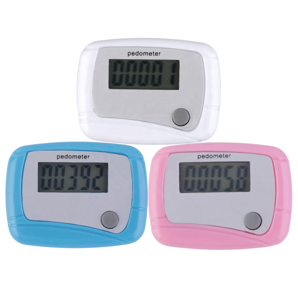 Mini Portable Pedometer LCD Running Step Foot Distance Counter Tracker Clip (Blue)