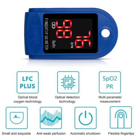 Pulse Oximeter Blood Sp02 Reader Pulse Rate Monitor PR LED Digital Medical Grade