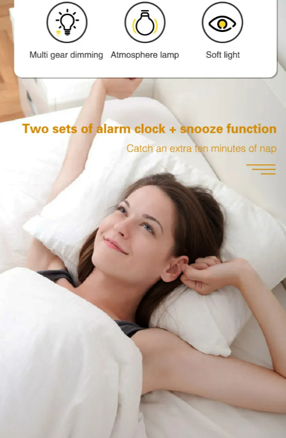 Wake Up Sunlight Alarm Lamp Sunrise Clock Night Light