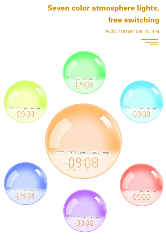 Wake Up Sunlight Alarm Lamp Sunrise Clock Night Light