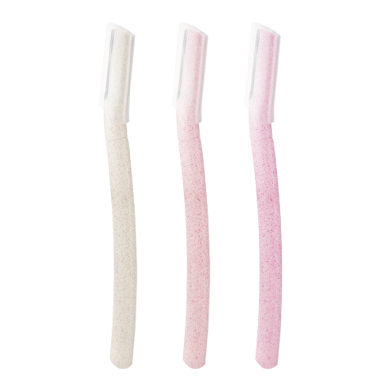 Eyebrow Razor Wheatstraw Women’s Facial Dermaplaning 3PC Biodegradable Tool