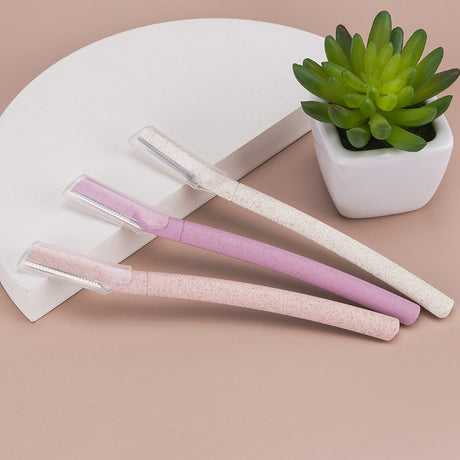 Eyebrow Razor Wheatstraw Women’s Facial Dermaplaning 3PC Biodegradable Tool