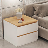 Porter Modern Two-Drawer Nightstand with Wooden Top and Storage