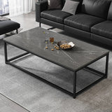 Granite Luxe Coffee Table Modern Display Shelf Rectangular Frame